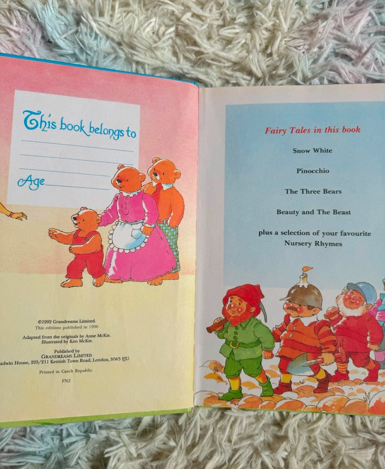 1992 hardcover fairy tales & nursery rhymes book