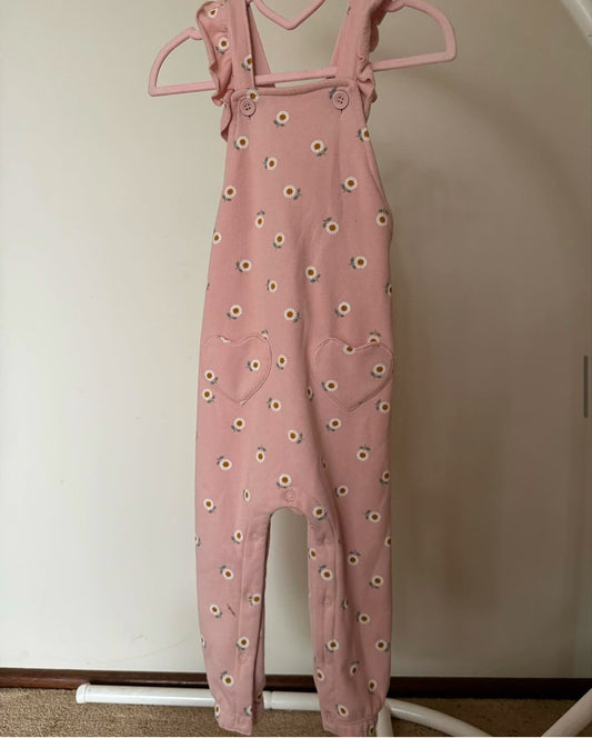 Baby berry fleece overalls